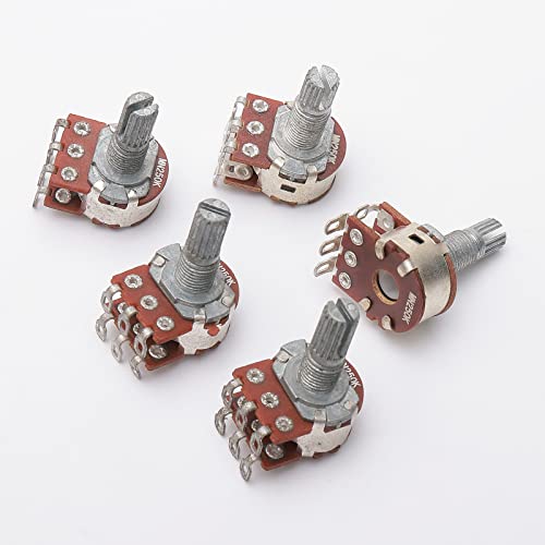 JIUWU 5 Pack Dual Deck MN250k Blend Balance Pickups Potentiometer Audio Pots Guitar Volume Tone Control Pots Switch - Image 2