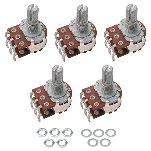 JIUWU 5 Pack Dual Deck MN250k Blend Balance Pickups Potentiometer Audio Pots Guitar Volume Tone Control Pots Switch - Image 1