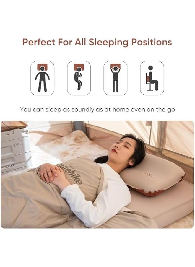 Arabest - Memory Foam Camping Pillow, Self-Inflating Portable Neck Support, Travel Essentials for Airplanes, Hiking, Hammock, Backpacking - Image 1