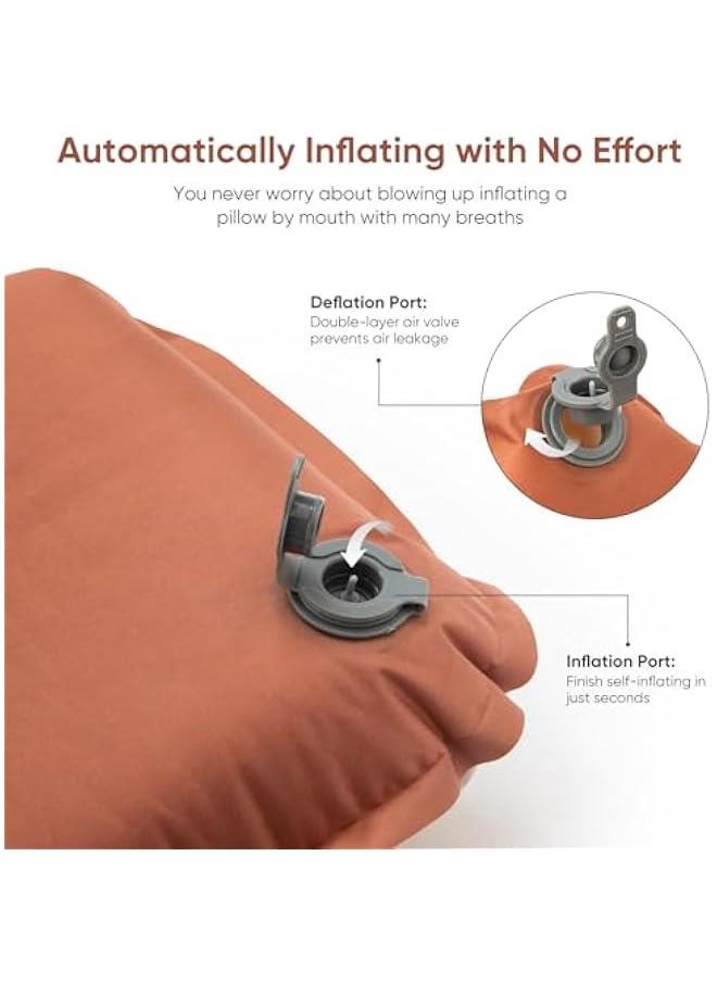 Arabest - Memory Foam Camping Pillow, Self-Inflating Portable Neck Support, Travel Essentials for Airplanes, Hiking, Hammock, Backpacking - Image 1