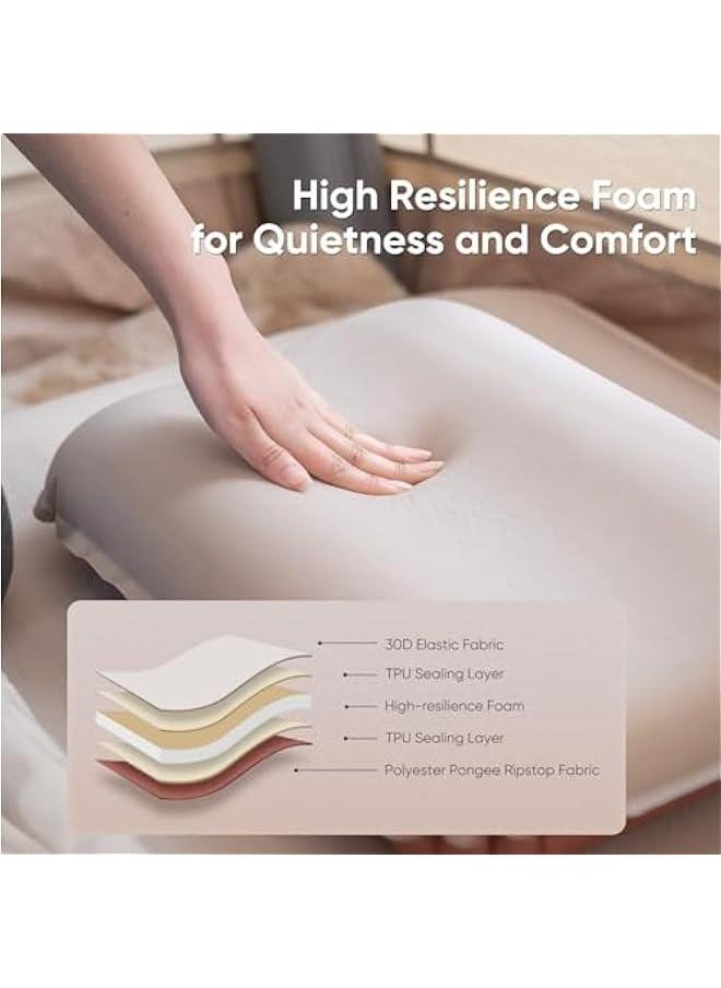 Arabest - Memory Foam Camping Pillow, Self-Inflating Portable Neck Support, Travel Essentials for Airplanes, Hiking, Hammock, Backpacking - Image 1