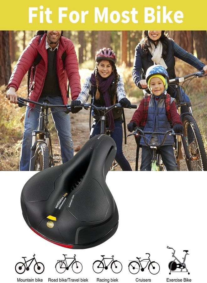 FCCRACING Wide Bike Seat Cushion - Dual Shock Absorbing Memory Foam Saddle for Men Women. Ergonomic Bicycle Seat for Road, Mountain & Spinning Bikes Comfort - Image 4