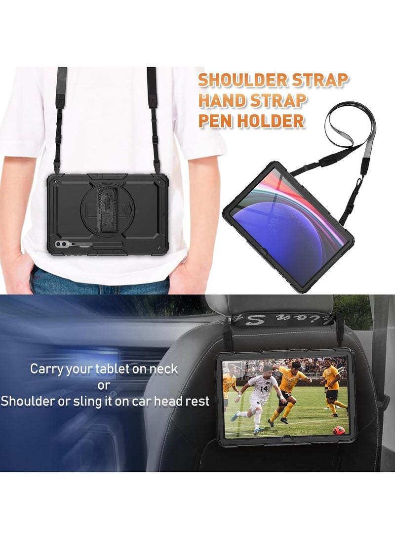 عام حافظة سامسونج جالاكسي تاب S9/ S8 الترا 14.6 بوصة 2023/2022 (SM-X910/ SM-916B/ SM-918U/ SM-X900/ SM-X906 حافظة): حماية شديدة التحمل، مسند، مضاد للانزلاق - Image 5