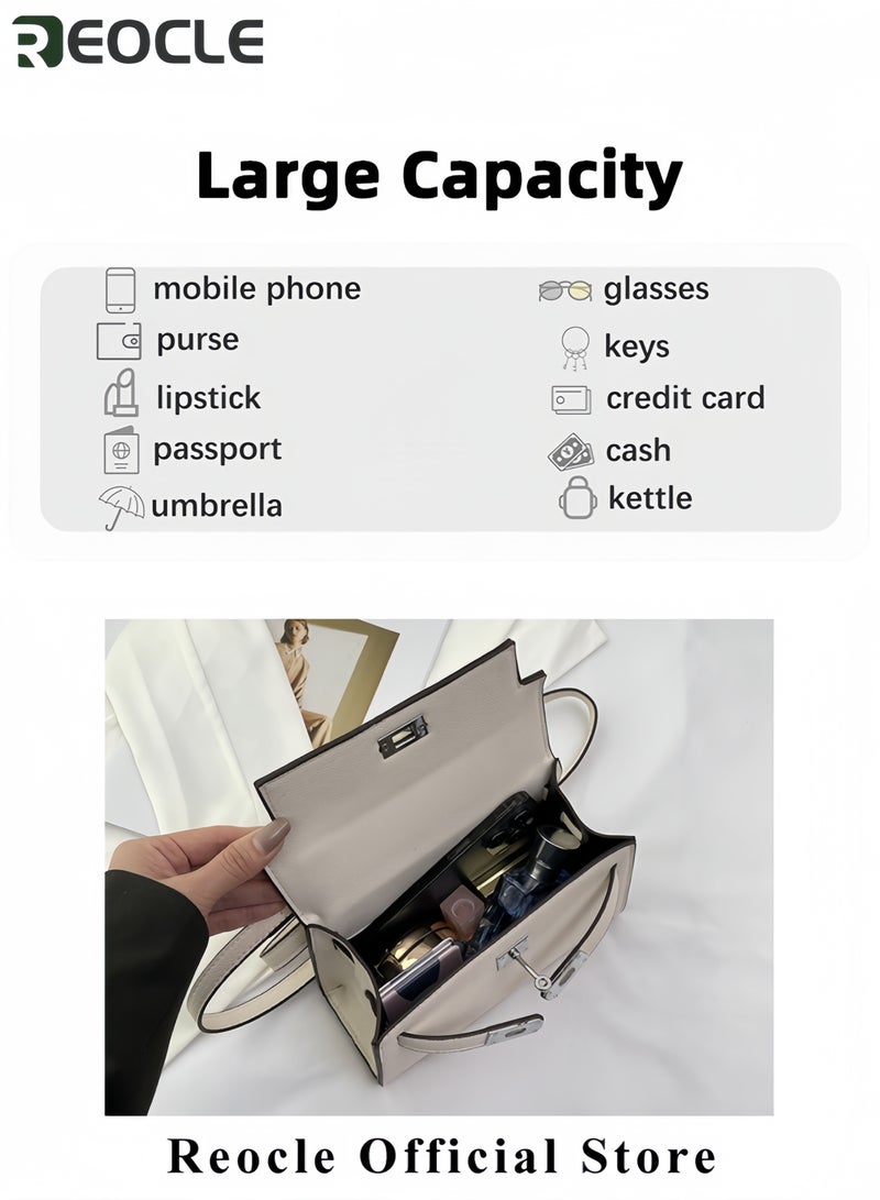 ريوكل حقائب كروس بودي للنساء نمط رجعي حقائب يد كلاسيكية جلدية للنساء حقائب لطيفة مع زخرفة مشبك معدني لقضاء الإجازة والسفر والعمل - Image 2