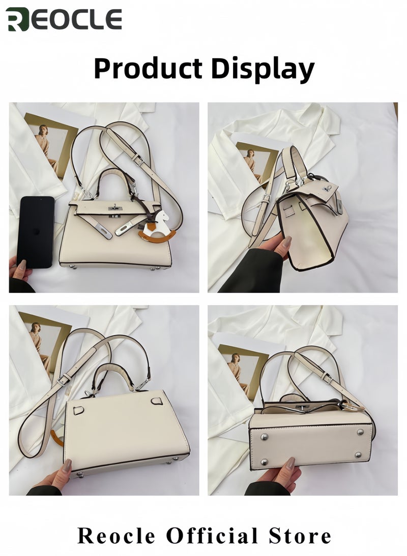 ريوكل حقائب كروس بودي للنساء نمط رجعي حقائب يد كلاسيكية جلدية للنساء حقائب لطيفة مع زخرفة مشبك معدني لقضاء الإجازة والسفر والعمل - Image 3
