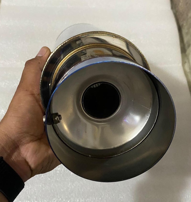 AUTO MT كواتم صوت هKS من الفولاذ المقاوم للصدأ بفتحة واحدة مع طرف محترق نظام عادم السيارة هKS عادم عالي الصوت بفتحة دائرية مزدوجة - Image 4