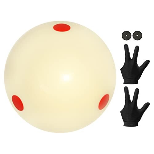HEYLEAYAR Pro-Cup Pool Cue Ball 2-1/4 Inch,Standard Pool Ball Billiard Cue Ball with 6 Red Dots,Pool Table Accessories for Billiards Game - Image 1