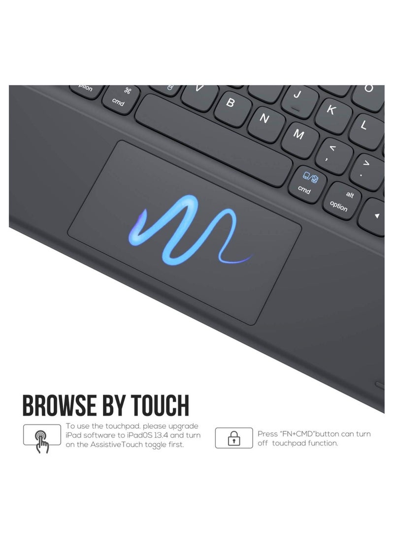 ELTRAZONE iPad Keyboard 9th Generation, Keyboard for iPad 8th Generation/7th Gen iPad, Black, 10.2"/10.5  - Image 2