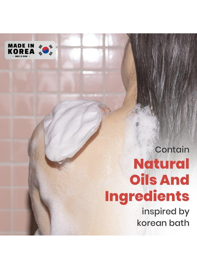 وصفة حمام الأمهات 8 قطع من وسادات تقشير الجسم الكورية للعناية بالمشاكل – قفازات تقشير مع BHA وCica – غسول فقاعي للجسم وقفازات فرك للبشرة لعلاج حب الشباب الجسم، الجلد الميت والحصول على بشرة ناعمة - Image 4