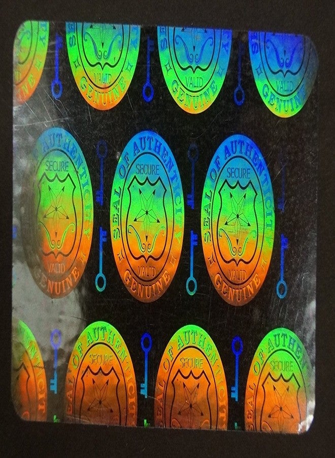 Platinum 50 Hologram Vertical Shield and Key Self Stick ID Overlays, Thin .05 Mil