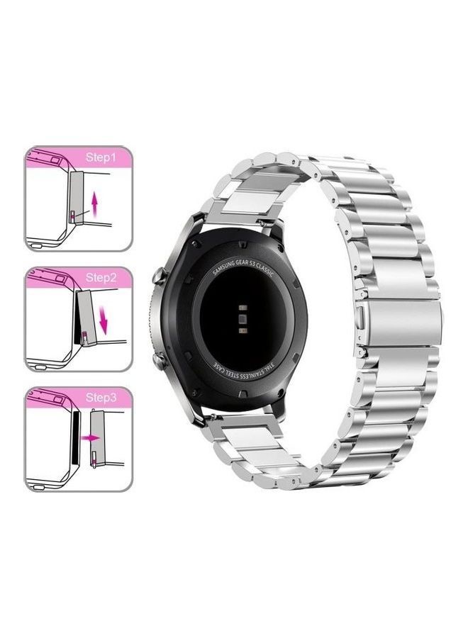 NIBEMINENT Metal Stainless Steel Strap Band for Huawei Smart Watch GT2 and GT / Pro 2e Honor Magic 2 Silver - Image 3