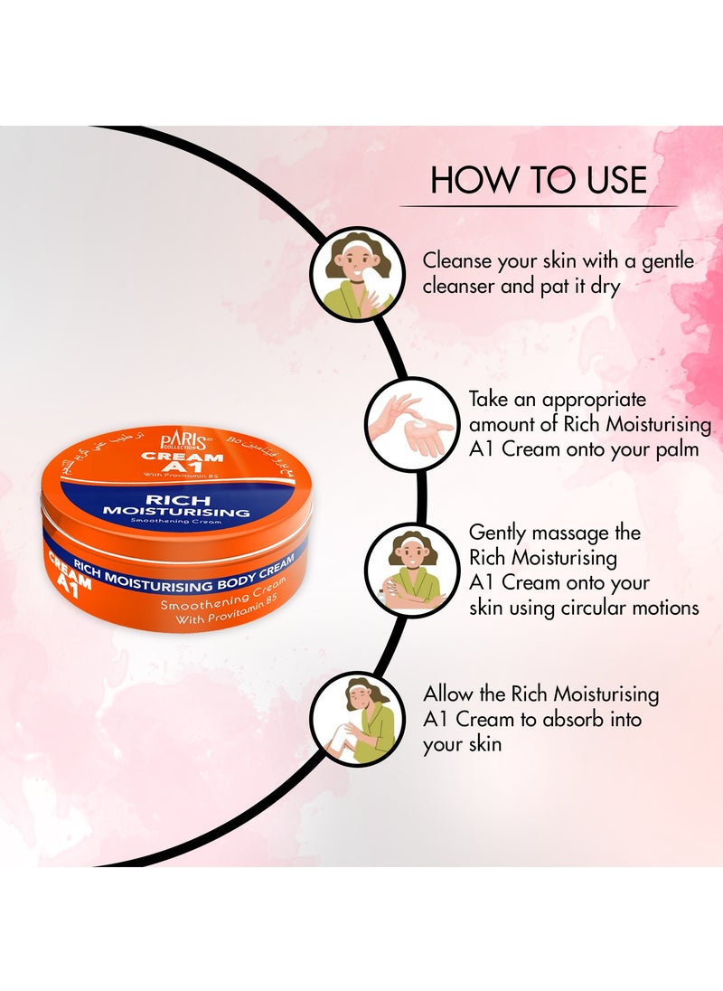 Paris Collection - Rich Moisturising & Cream A1 Body Cream Unisex 250ml - Image 1