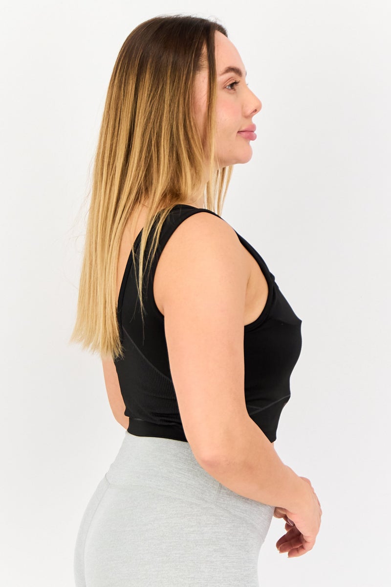 PUMA Women Puma Padded Sports Bra, Black - Image 2