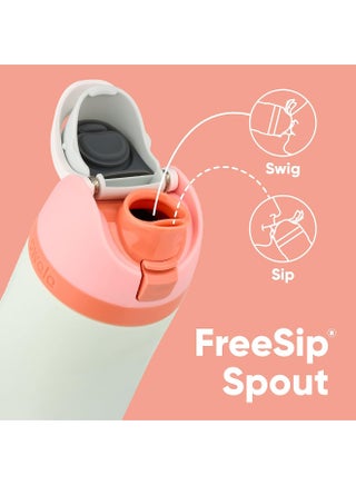 FreeSip Insulated Stainless Steel Water Bottle with Straw for Sports and Travel, BPA-Free, 24-Ounce, Shy Marshmallow - view 2
