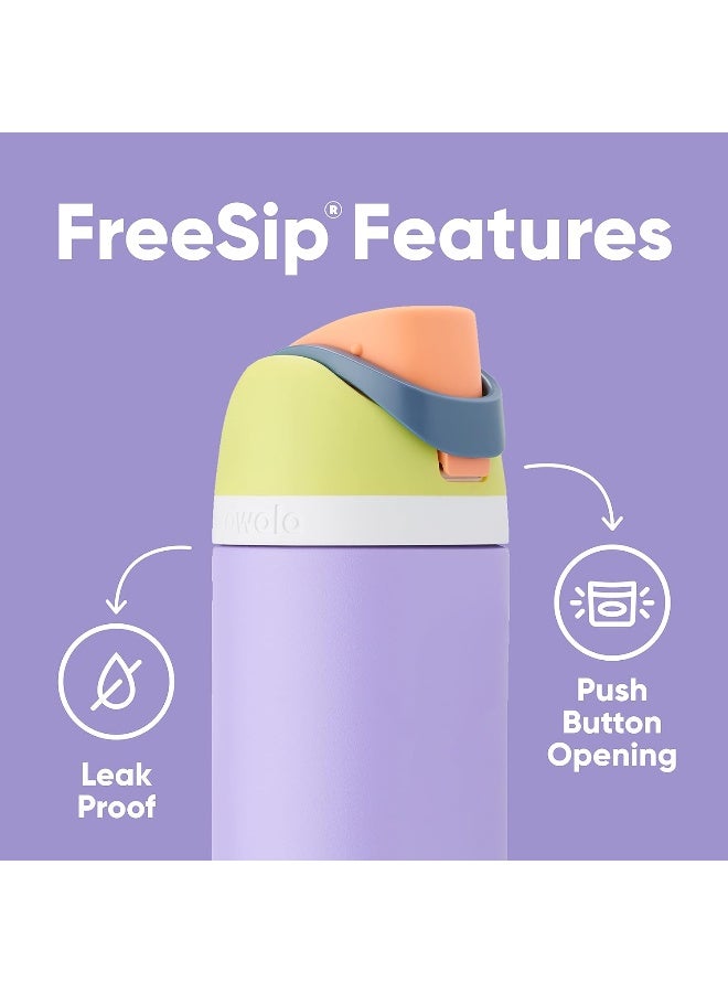 Owala زجاجة ماء معزولة من الفولاذ المقاوم للصدأ FreeSip مع قشة للرياضة والسفر، خالية من BPA، سعة 24 أونصة، شاي مارشميلو - Image 3