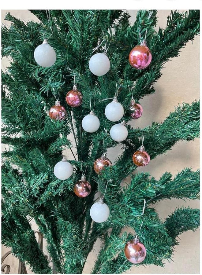 20-piece Christmas Balls Tree Decorations 4 cm, White/Pink - Image 2