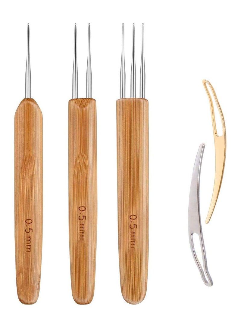 Dreadlock Crochet Tool Set with 3 Hooks and Locking Tools for Hair Braiding and Weaving 05mm - Image 1