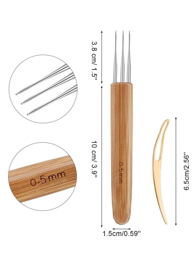 Dreadlock Crochet Tool Set with 3 Hooks and Locking Tools for Hair Braiding and Weaving 05mm - Image 2