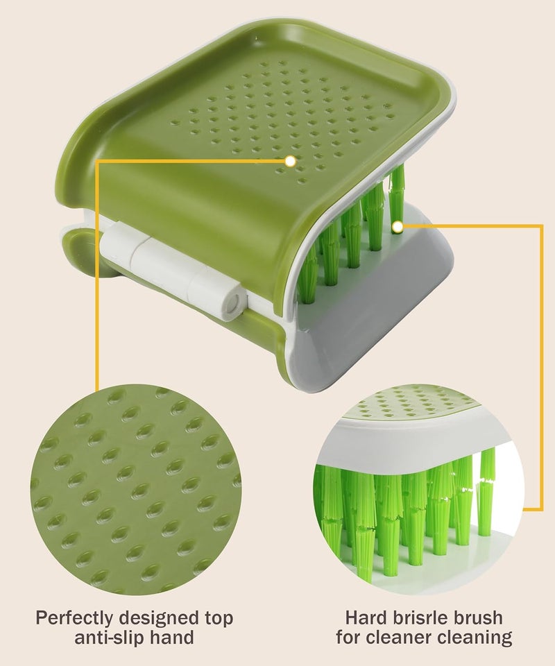 bylikeho فرشاة تنظيف السيارات ، أداة غسيل على شكل حرف U، منظف فرشاة غير قابل للانزلاق، فرشاة ذات شعيرات مزدوجة الجوانب لأحزمة الأمان وداخلية الشاحنات - Image 4