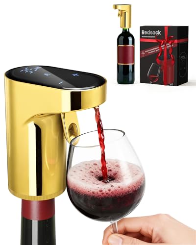 Redsack Fathers Day Gift|World Cup Viewing Party Supplies,5-in-1 Electric Wine Decanter & Smart Liquor Dispenser,Automatic Aerator&Pourer with 1-999ml Precision Dosing|Gift for Men,Dad,Whiskey Lovers(Gold) - Image 5