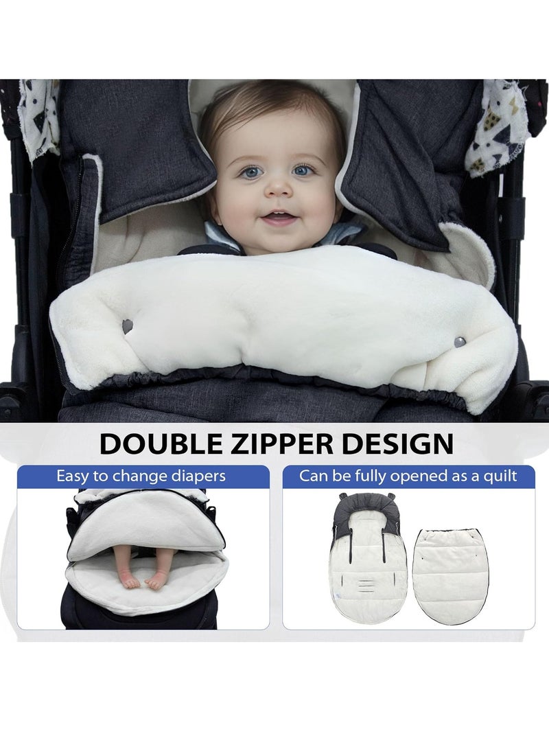Captaintech High Quality Baby Pram Footmuffs and Sleeping Bag, Winter Windproof and Water Resistant, Soft Material with Adjustable Hood for Comfort - Image 4