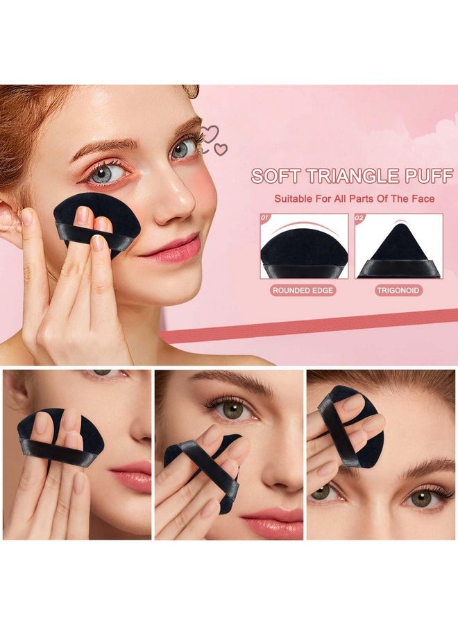 INOVERA (LABEL) - INOVERA (LABEL) 6 Pieces Powder Puff Face Makeup Sponge - Loose Foundation Blending Sponges Set - Triangle Shape Beauty Blender Tool For Wet & Dry Powders (Black) - Image 1