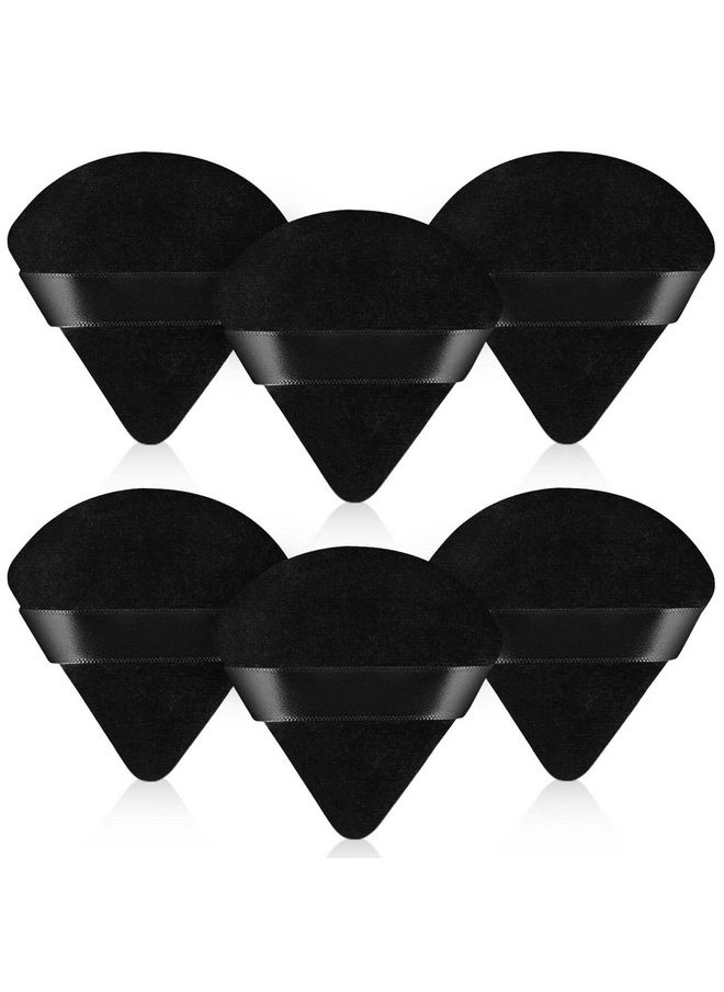 INOVERA (LABEL) - INOVERA (LABEL) 6 Pieces Powder Puff Face Makeup Sponge - Loose Foundation Blending Sponges Set - Triangle Shape Beauty Blender Tool For Wet & Dry Powders (Black) - Image 1