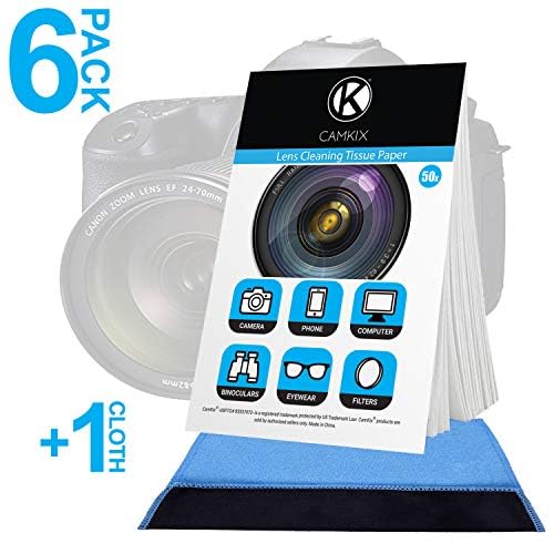 CamKix Lens Cleaning Paper Tissue 6X booklets/300 Sheets + Double Sided Cleaning Cloth - Lens Cleaning Paper for Use on Camera Lenses - Double-Sided Cleaning Cloth for Use on Electronic Screens - Image 2