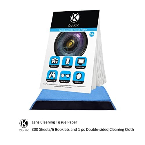 CamKix Lens Cleaning Paper Tissue 6X booklets/300 Sheets + Double Sided Cleaning Cloth - Lens Cleaning Paper for Use on Camera Lenses - Double-Sided Cleaning Cloth for Use on Electronic Screens - Image 3