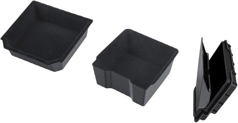 ABS Car Armrest Storage Box Large Compartment Center Console Organizer Black - Image 2