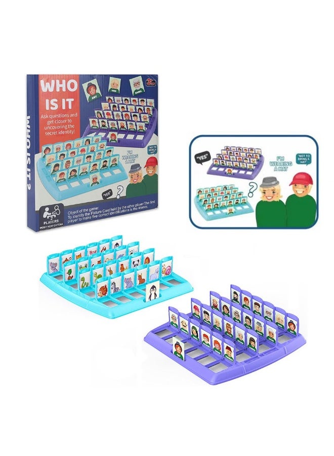JZS Who is It? Board Game for Kids, Who is it Game for Kids, Guess Game for Kids, guessing Game for Kids,2 Players Game for Kids, 2 Players Board Game for Kids,Small Turntable with Punishment - Image 1