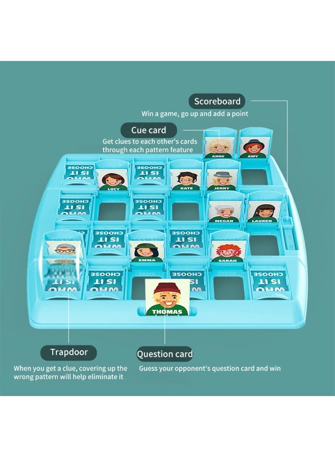 JZS Who is It? Board Game for Kids, Who is it Game for Kids, Guess Game for Kids, guessing Game for Kids,2 Players Game for Kids, 2 Players Board Game for Kids,Small Turntable with Punishment - Image 4