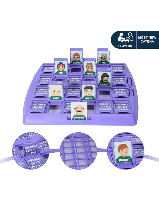 JZS Who is It? Board Game for Kids, Who is it Game for Kids, Guess Game for Kids, guessing Game for Kids,2 Players Game for Kids, 2 Players Board Game for Kids,Small Turntable with Punishment - Image 3