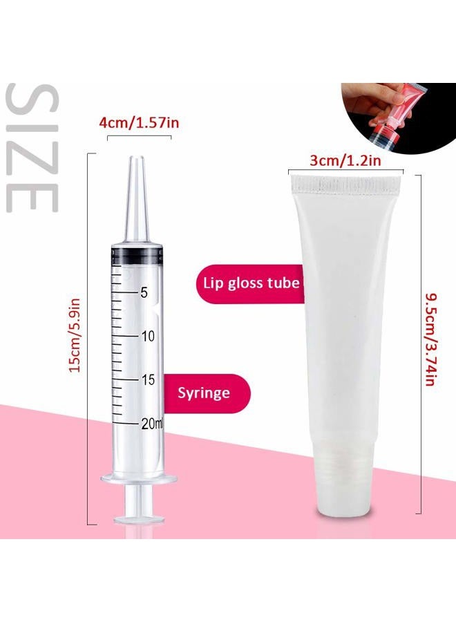 AMORIX 50PCS 15ml Clear Lip Gloss Containers - Empty Cosmetic Squeeze Tubes With Free Syringe + Tag Labels Stickers | Refill Balm Tubes for DIY Base Flavoring Oil Glitter - Image 3