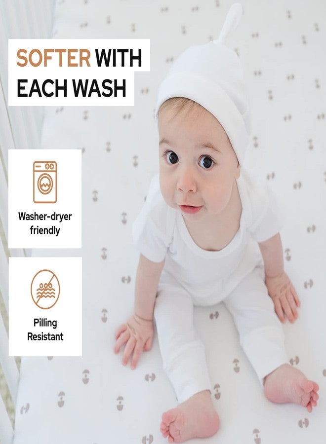 Pickle & Pumpkin Mini Crib Sheet with Geometric Pattern - 100% Organic Cotton Pack n Play Fitted Sheet - Premium Pack n Play Sheets - Compatible as Graco Pack n Play Sheet & Mini Crib Sheets - Pickle & Pumpkin - Image 5