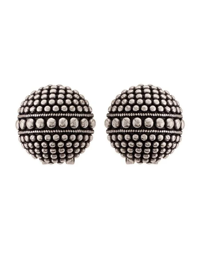 VOYLLA Oxidized Rava Ball Stud Earrings