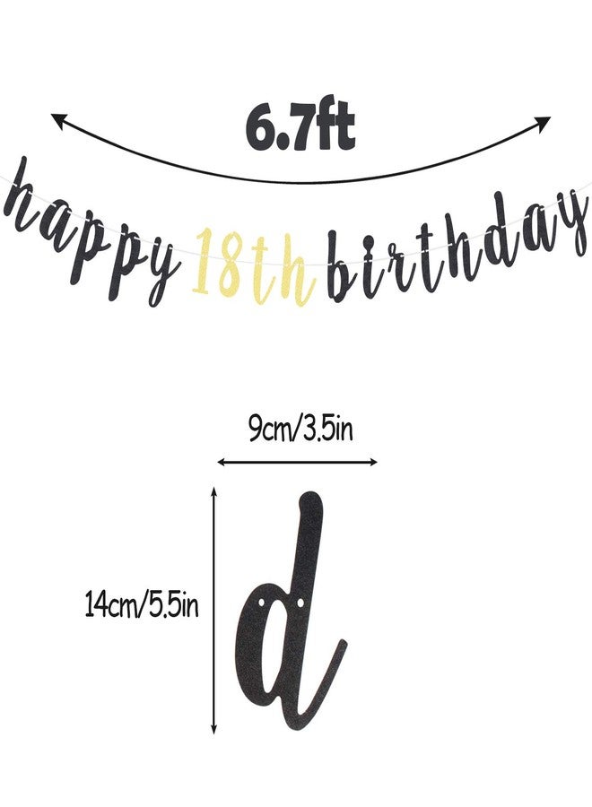 LINGTEER Happy 18th Birthday Party Decorations,18th Birthday Glitter Garland Banner - Cheers to Eighteen Years Old Bday Party Backdrop Decoration Sign. - Image 2
