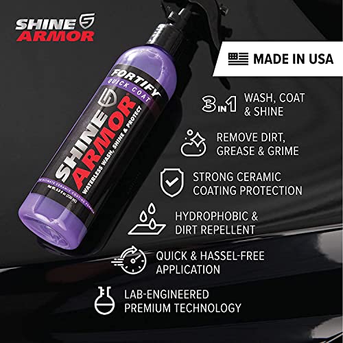 SHINE ARMOR Car Wax Spray and Ceramic Coating for Cars - 3 in One Waterless Car Wash and Detailing for Maximum Shine - High Gloss Top Coat, Protective Auto Wax - 16FlOz by Shine Armor - Image 3