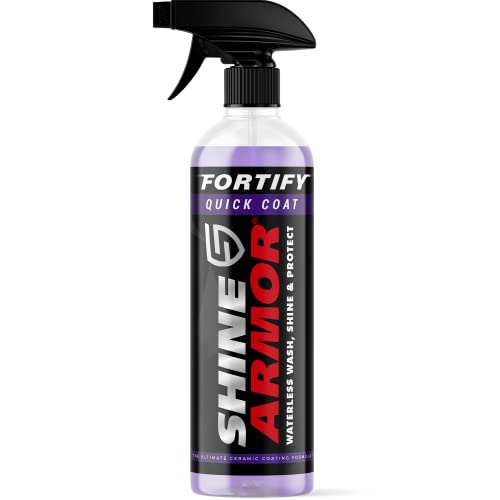 SHINE ARMOR Car Wax Spray and Ceramic Coating for Cars - 3 in One Waterless Car Wash and Detailing for Maximum Shine - High Gloss Top Coat, Protective Auto Wax - 16FlOz by Shine Armor - Image 1