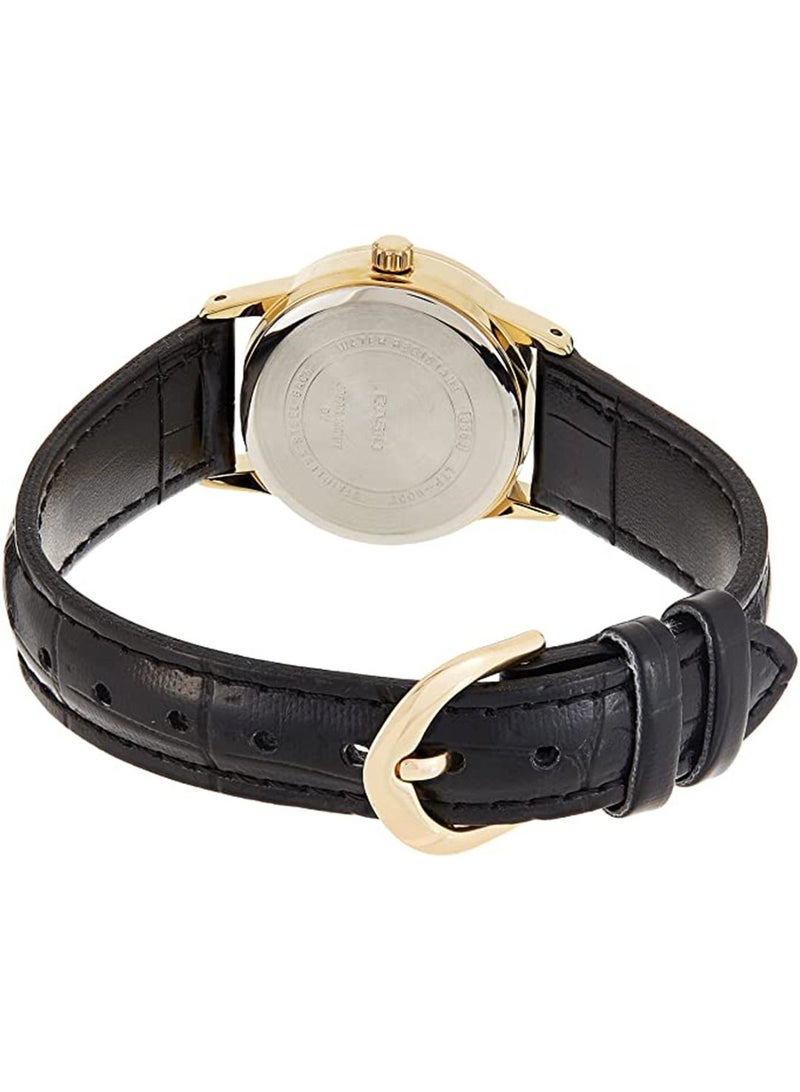 CASIO Women's Leather Analog Wrist Watch LTP-V002GL-7BUDF - 25 mm - Black - Image 2