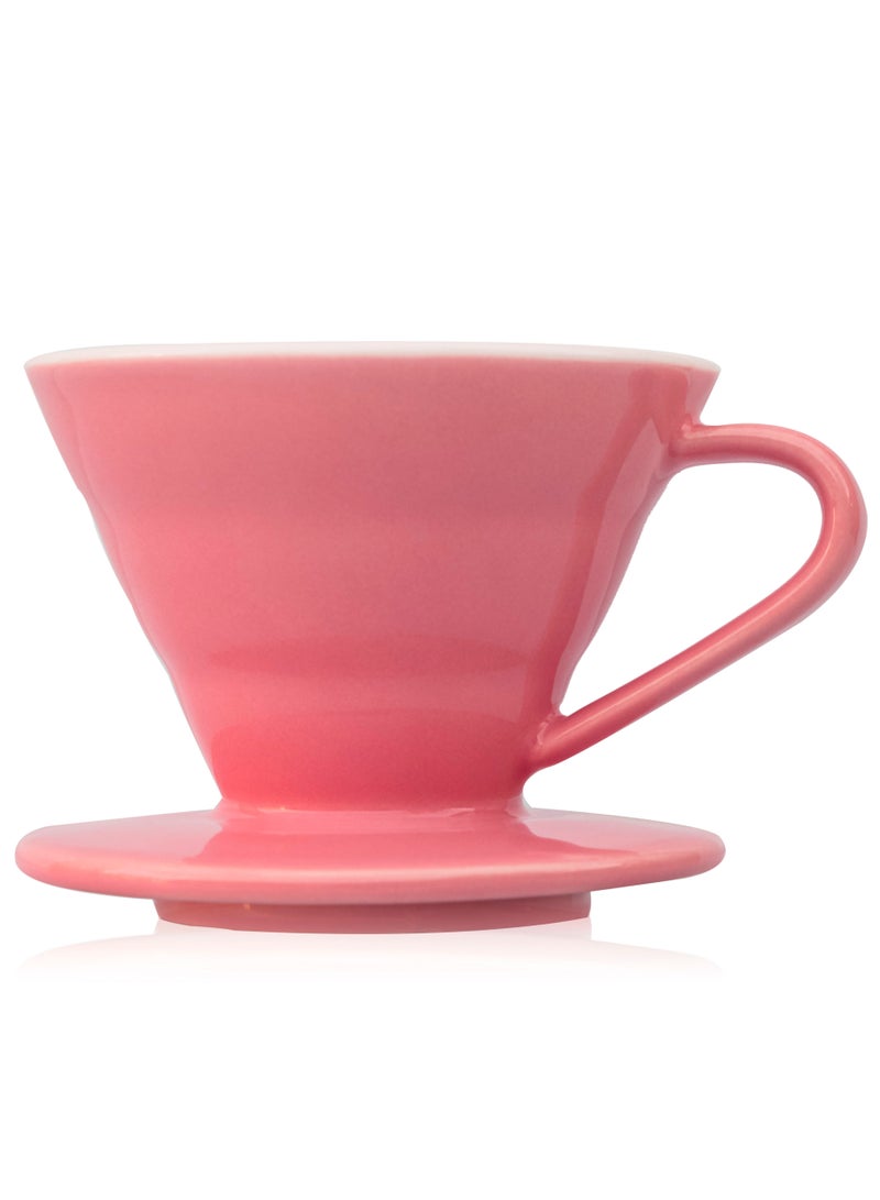 ميبرو قمع تقطير قهوة سيراميك مقاس 01 زهري بطريقة v60 بالتقطير - Image 1