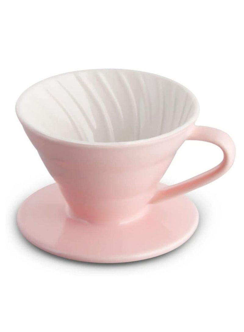 ميبرو قمع تقطير قهوة سيراميك مقاس 01 زهري بطريقة v60 بالتقطير - Image 2