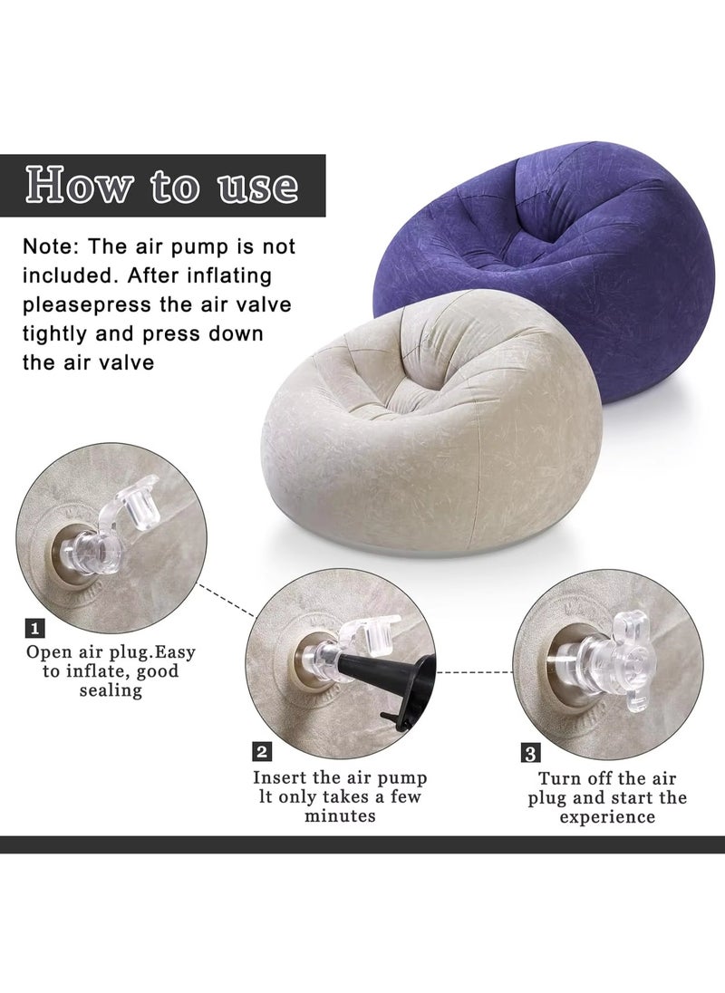 Generic Inflatable Bean Bag Chair Super Soft No Filler Sofa Chair Furniture Accessories Washable Foldable Ergonomic Suitable For Outdoor Suitable For Balcony Camping  - Image 2