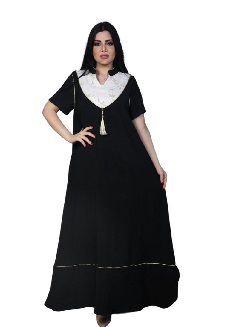 MyesuQ Long embroidered crepe dress  - Image 1