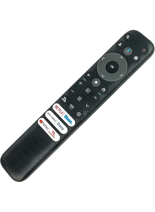 إيروريكس - جهاز التحكم عن بعد البديل الصوتي Rc813 Fab1 مناسب لتلفزيون Tcl الذكي، مع تطبيقات قصيرة: Netflix Stan Prime Video Disney+ Youtube Tcl Channel 55Q750G 65Q750G 75Q750G 85Q750G - Image 1