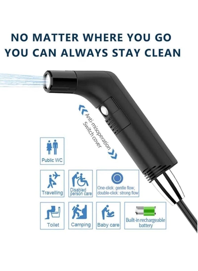 Portable Shattaf 2.5L Rechargeable Travel Camping Bidet Shower Sprayer of 120cm Hose Length DLC-IP3041 With Zipper Storage Bag  - Image 2