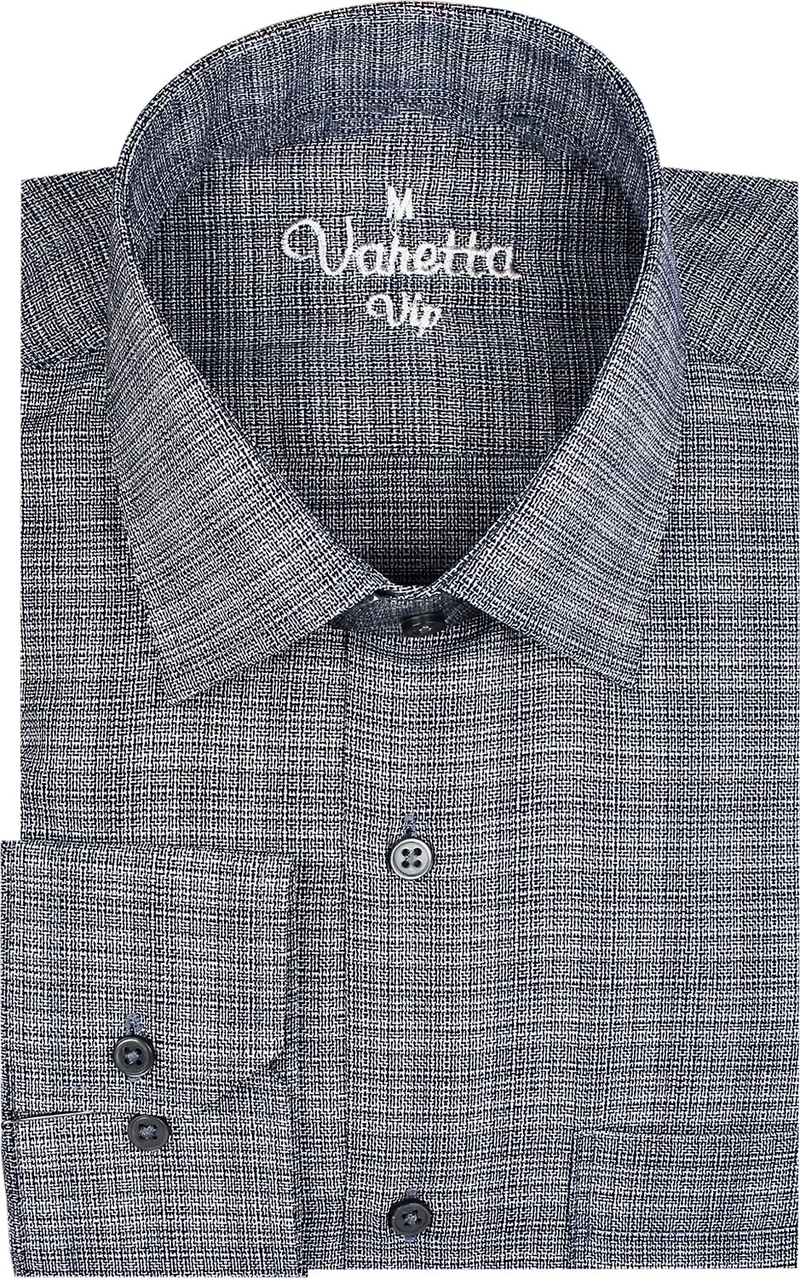 Varetta Men's Smoke Gray Classic Cut Pocket Straight Long Sleeve Shirt