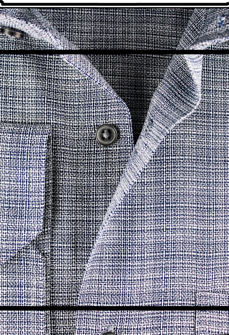 Varetta Men's Smoke Gray Classic Cut Pocket Straight Long Sleeve Shirt