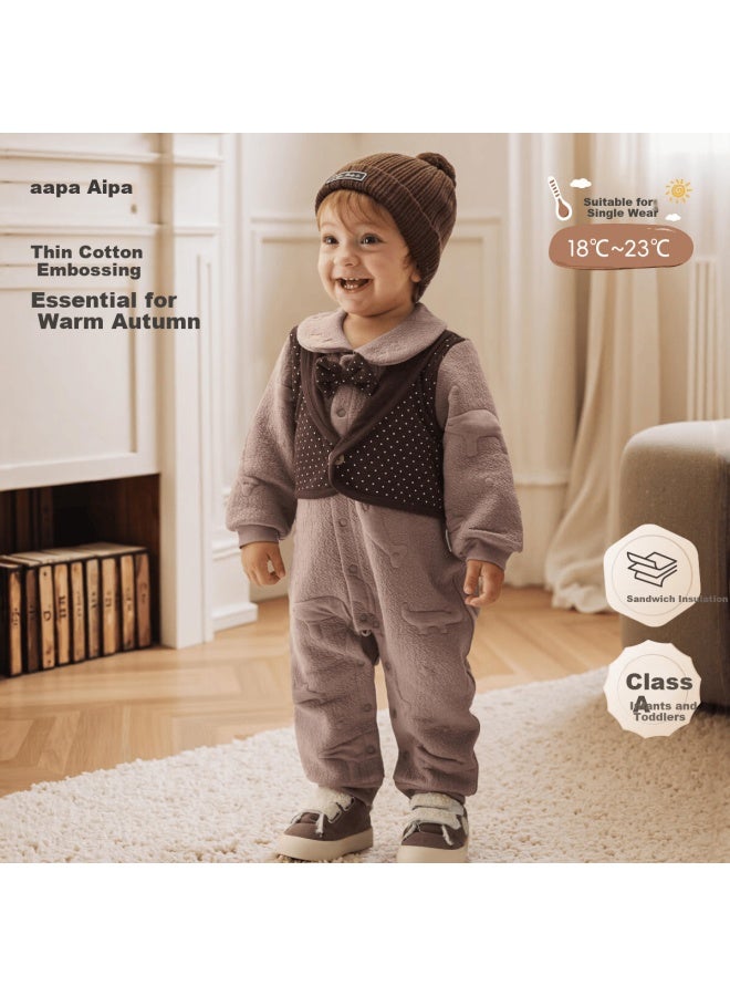 Aqpa Baby Dress Autumn Winter Cotton-padded Romper Ocean Blue 66cm - Image 1