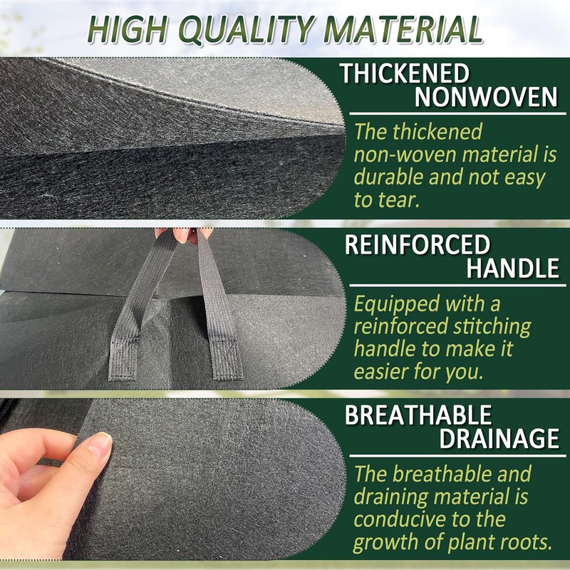 FULEIYA Fabric Raised Garden Bed Fabric Garden Bed Breathable Drainage Rectangle Grow Bags with Handles Raised Garden Bed Liner for Outdoor Garden Bed Holds Soil- 47.2 x 23.5 x 12in - Image 5